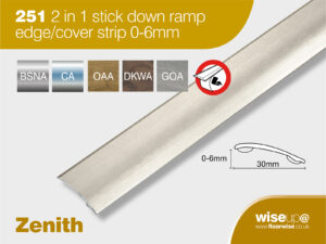 251 - 2-in-1 Stick Down Ramp / Cover Strip 0-6mm